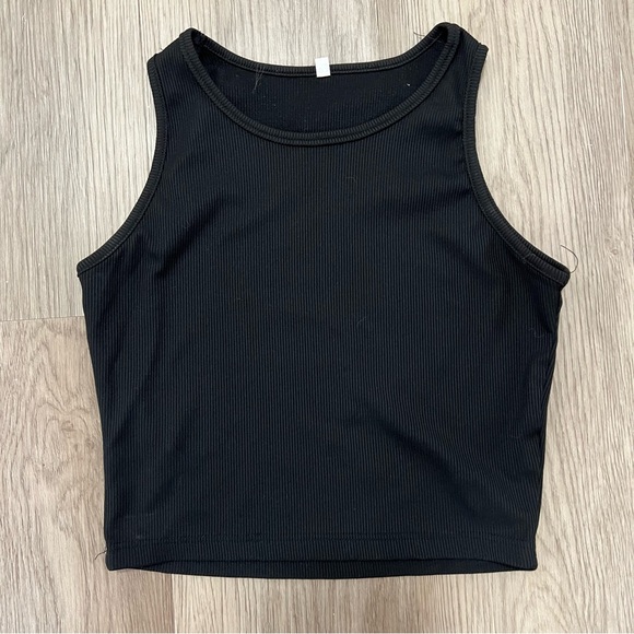 SHEIN Smocked & Ribbed Cropped Tank Set Purple and Black Size Small - Picture 5 of 8